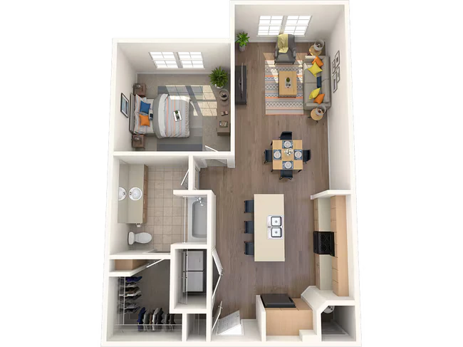 1 Bed, 1 Bath 08109 floor plan